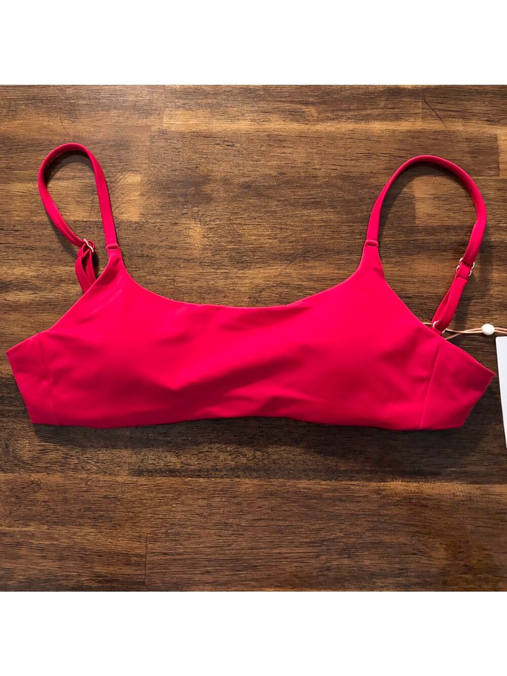 Quince Women’s XS Bikini Top Italian Scoop Neck Tie Back Bathing Suit Swim
